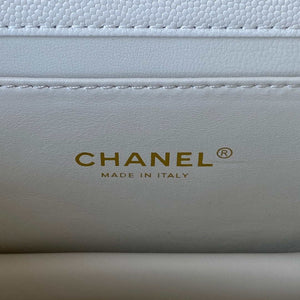 Chanel AS3580 Small Flap Bag Lambskin Lambskin & Gold-Tone Metal White - Default Title - View 8