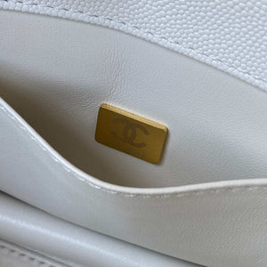 Chanel AS3580 Small Flap Bag Lambskin Lambskin & Gold-Tone Metal White - Default Title - View 9