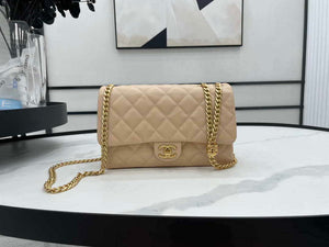 Chanel AS3609 Flap Bag Lambskin Lambskin & Gold-Tone Metal Apricot - Default Title - View 1