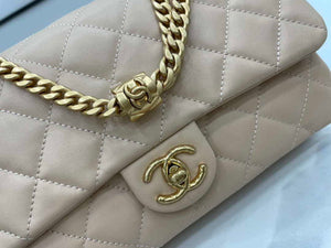 Chanel AS3609 Flap Bag Lambskin Lambskin & Gold-Tone Metal Apricot - Default Title - View 3