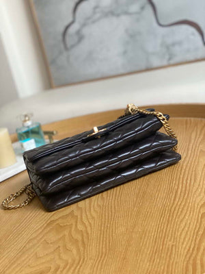 Chanel AS3609 Flap Bag Lambskin Lambskin & Gold-Tone Metal Dark Brown - Default Title - View 7