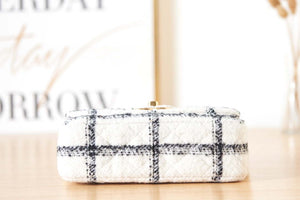 Chanel AS3611 Small Flap Bag Wool Tweed & Gold-Tone Metal White - Default Title - View 5