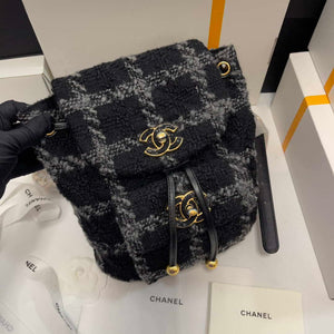 Chanel AS3615 Backpack Wool Tweed & Gold-Tone Metal Black & Gray - Default Title - View 9