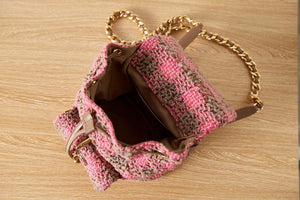 Chanel AS3615 Backpack Wool Tweed & Gold-Tone Metal Pink - Default Title - View 7
