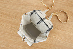 Chanel AS3615 Backpack Wool Tweed & Gold-Tone Metal Beige & Black - Default Title - View 14