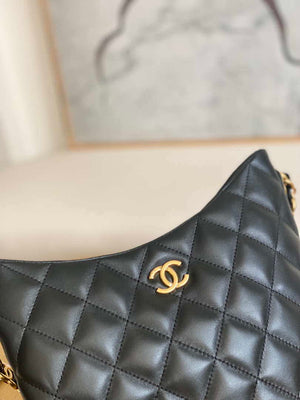 Chanel AS3631 2022 new hippie underarm Hobo bag shoulder bag Black - Default Title - View 4