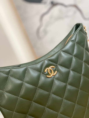 Chanel AS3631 2022 new hippie underarm Hobo bag Lambskin Dark Green - Default Title - View 3