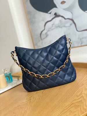 Chanel AS3631 2022 new hippie underarm Hobo bag Lambskin Navy blue - Default Title - View 2