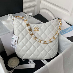 Chanel AS3631 Large Hobo bag Lambskin White - Default Title - View 1