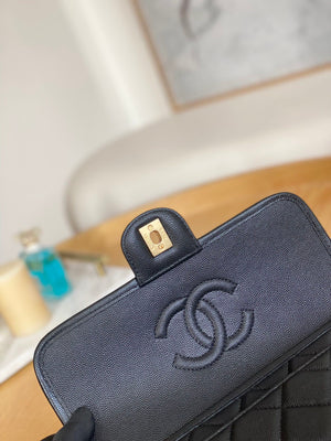 Chanel AS3653 Small Flap Bag with Top Handle Calfskin & Gold-Tone Metal Black - Default Title - View 7