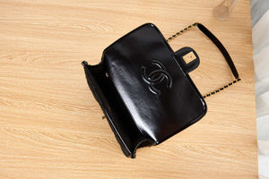 Chanel AS3653 Small Flap Bag with Top Handle Wool Tweed & Gold-Tone Metal Black - Default Title - View 7