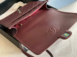 Chanel AS3662 LARGE BACKPACK Calfskin & Gold-Tone Metal Wine Red - Default Title - View 7