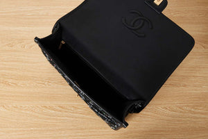 Chanel AS3662 LARGE BACKPACK Wool Tweed & Gold-Tone Metal Black - Default Title - View 7