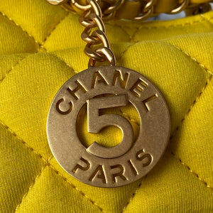 Chanel AS3710 Small Hobo Handbag Velvet & Gold-Tone Metal Yellow - Default Title - View 4