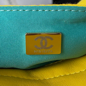 Chanel AS3710 Small Hobo Handbag Velvet & Gold-Tone Metal Yellow - Default Title - View 9