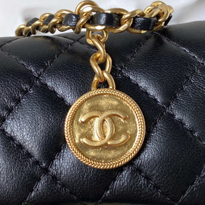 Chanel AS3713 SMALL EVENING BAG Lambskin & Gold Metal Black & Gold - Default Title - View 4