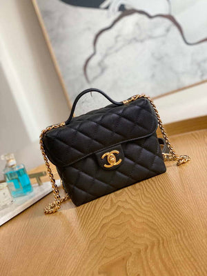 Chanel AS3729 Small Vanity Case Grained Calfskin & Gold-Tone Metal Black - Default Title - View 1