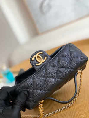 Chanel AS3729 Small Vanity Case Grained Calfskin & Gold-Tone Metal Black - Default Title - View 4
