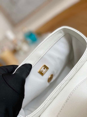 Chanel AS3729 Small Vanity Case Grained Calfskin & Gold-Tone Metal White - Default Title - View 9