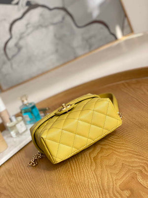 Chanel AS3729 Small Vanity Case Grained Calfskin & Gold-Tone Metal Yellow - Default Title - View 7