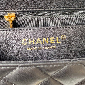 Chanel AS3737 Mini Flap Bag Lambskin Enamel & Gold-Tone Metal Black - Default Title - View 8