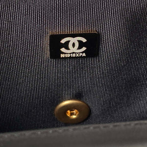 Chanel AS3737 Mini Flap Bag Lambskin Enamel & Gold-Tone Metal Black - Default Title - View 9