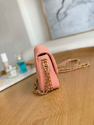 Chanel AS3757 Mini Flap Bag Grained Calfskin & Gold-Tone Metal Pink - Default Title - View 4