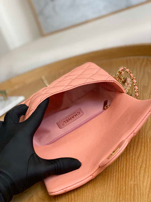 Chanel AS3757 Mini Flap Bag Grained Calfskin & Gold-Tone Metal Pink - Default Title - View 8