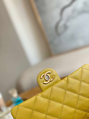 Chanel AS3757 Mini Flap Bag Grained Calfskin & Gold-Tone Metal Yellow - Default Title - View 3