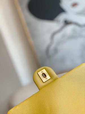 Chanel AS3757 Mini Flap Bag Grained Calfskin & Gold-Tone Metal Yellow - Default Title - View 7