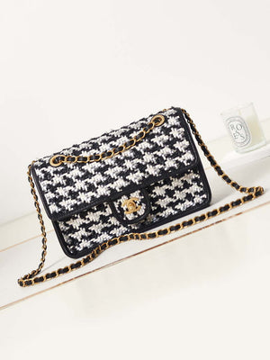 Chanel AS3767 Flap Bag Woven Lambskin Black - Default Title - View 1
