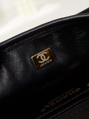 Chanel AS3767 Flap Bag Woven Lambskin Black - Default Title - View 9