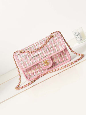 Chanel AS3767 Flap Bag Woven Lambskin Pink - Default Title - View 1