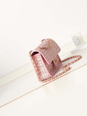 Chanel AS3767 Flap Bag Woven Lambskin Pink - Default Title - View 3