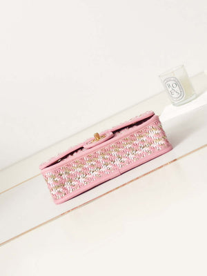 Chanel AS3767 Flap Bag Woven Lambskin Pink - Default Title - View 6