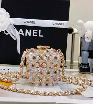 Chanel AS3769 MINI EVENING Bag Imitation Pearls gemstone White & Multicolor - Default Title - View 4