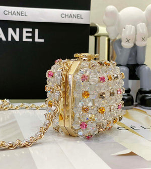 Chanel AS3769 MINI EVENING Bag Imitation Pearls gemstone White & Multicolor - Default Title - View 5
