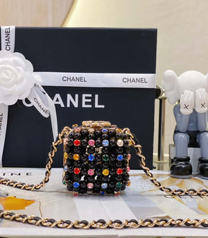 Chanel AS3769 MINI EVENING Bag Imitation Pearls Black & Multicolor - Default Title - View 9