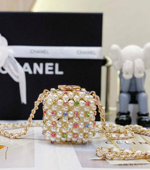 Chanel AS3769 MINI EVENING Bag Imitation Pearls & Gold-Tone Metal White & Multicolor - Default Title - View 2