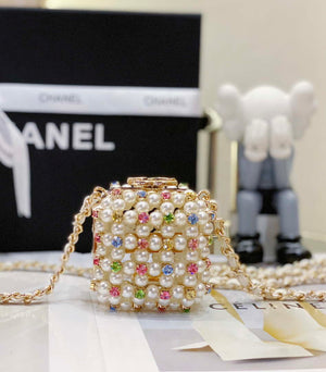 Chanel AS3769 MINI EVENING Bag Imitation Pearls & Gold-Tone Metal White & Multicolor - Default Title - View 3