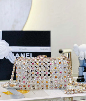 Chanel AS3771 EVENING Bag Glass Pearls & Gold-Tone Metal Transparent & Multicolor - Default Title - View 3