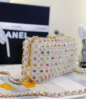 Chanel AS3771 EVENING Bag Glass Pearls & Gold-Tone Metal Transparent & Multicolor - Default Title - View 4