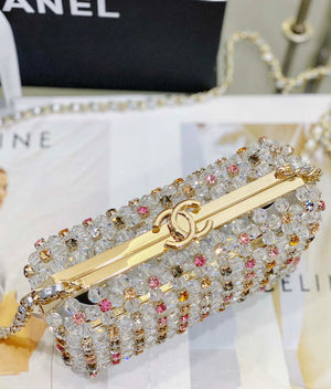 Chanel AS3771 EVENING Bag Glass Pearls & Gold-Tone Metal Transparent & Multicolor - Default Title - View 7