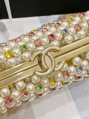 Chanel AS3771 EVENING Bag Glass Pearls & Gold-Tone Metal White & Multicolor - Default Title - View 8