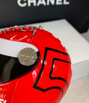 Chanel AS3774 Evening Helmet Minaudiere Resin Strass Red and White - Default Title - View 5