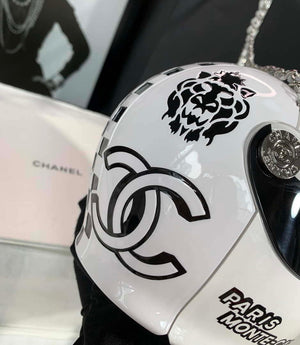 Chanel AS3774 Evening Helmet Minaudiere Resin Strass White and Black - Default Title - View 5