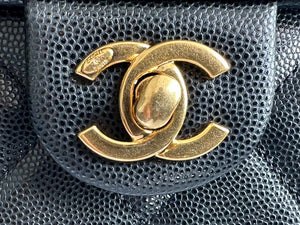 Chanel AS3777 Flap Bag Grained Calfskin & Gold-Tone Metal Black - Default Title - View 3