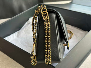 Chanel AS3777 Flap Bag Grained Calfskin & Gold-Tone Metal Black - Default Title - View 5