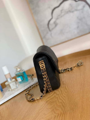 Chanel AS3777 Flap Bag Lambskin & Gold-Tone Metal Black - Default Title - View 3