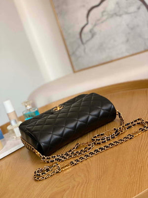 Chanel AS3777 Flap Bag Lambskin & Gold-Tone Metal Black - Default Title - View 4